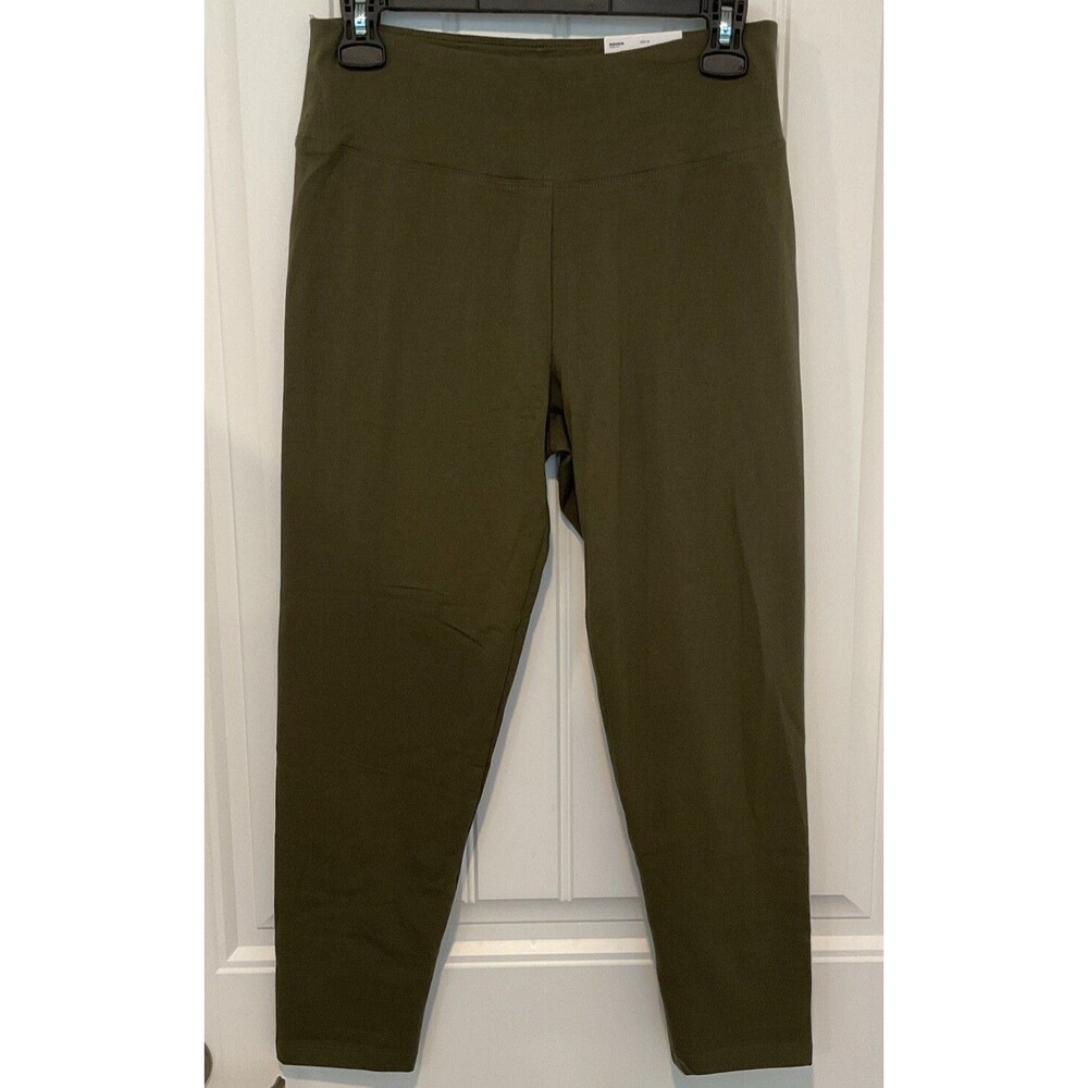 NWT Sonoma Women's Olive Night Stretch High Rise 7/8 Cropped Leggings Medium